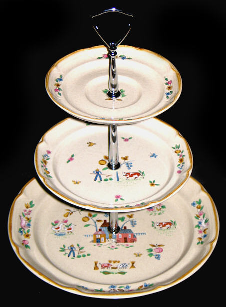  INTERNATIONAL CHINA HEARTLAND -- 3 TIER TRAY PLATTER
